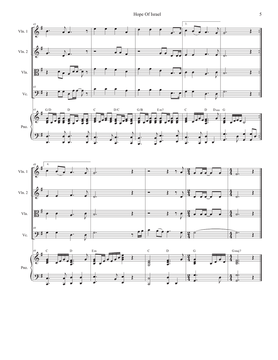 Hope Of Israel String Quartet scores gallery preview page 5