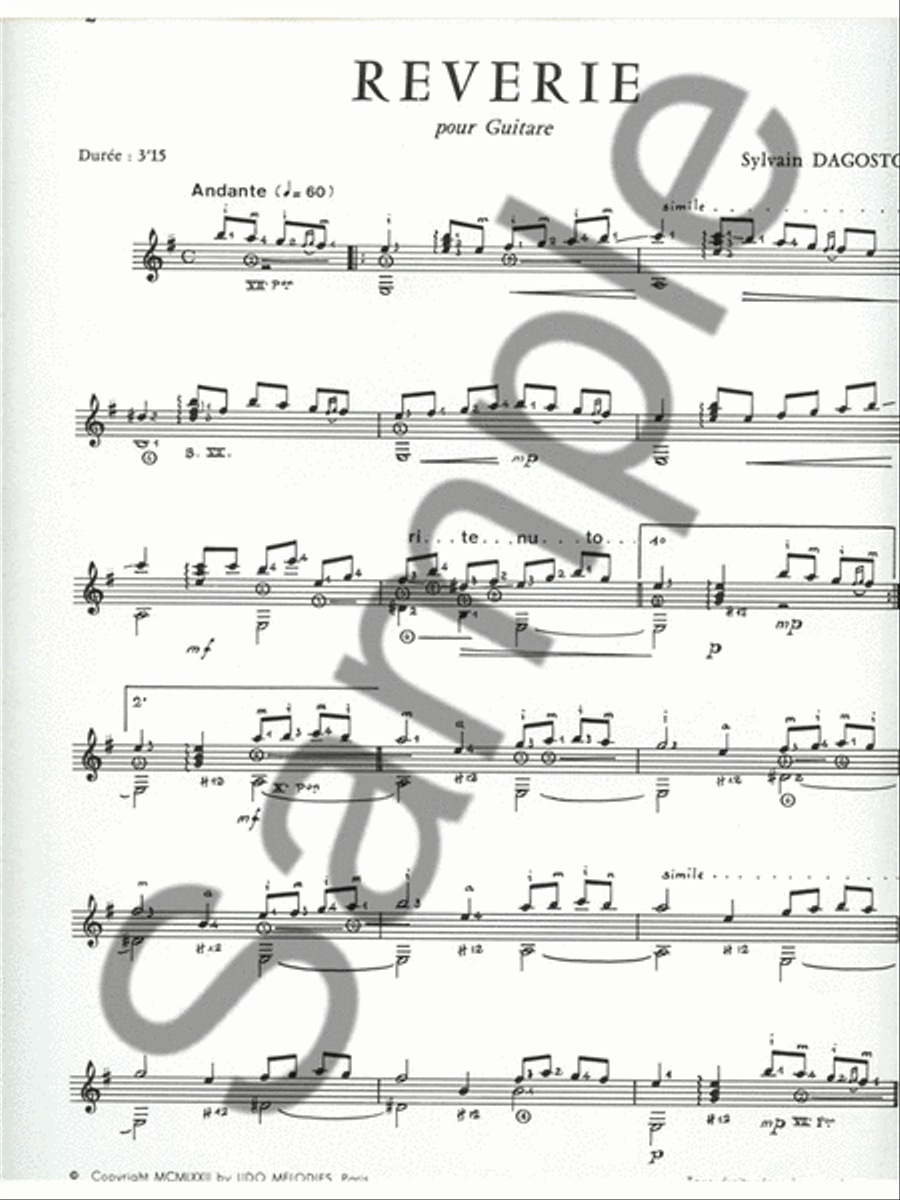Dagosto Reverie Trepidante Enchantement Lm030 Guitar Book Classical Guitar scores gallery preview page 2