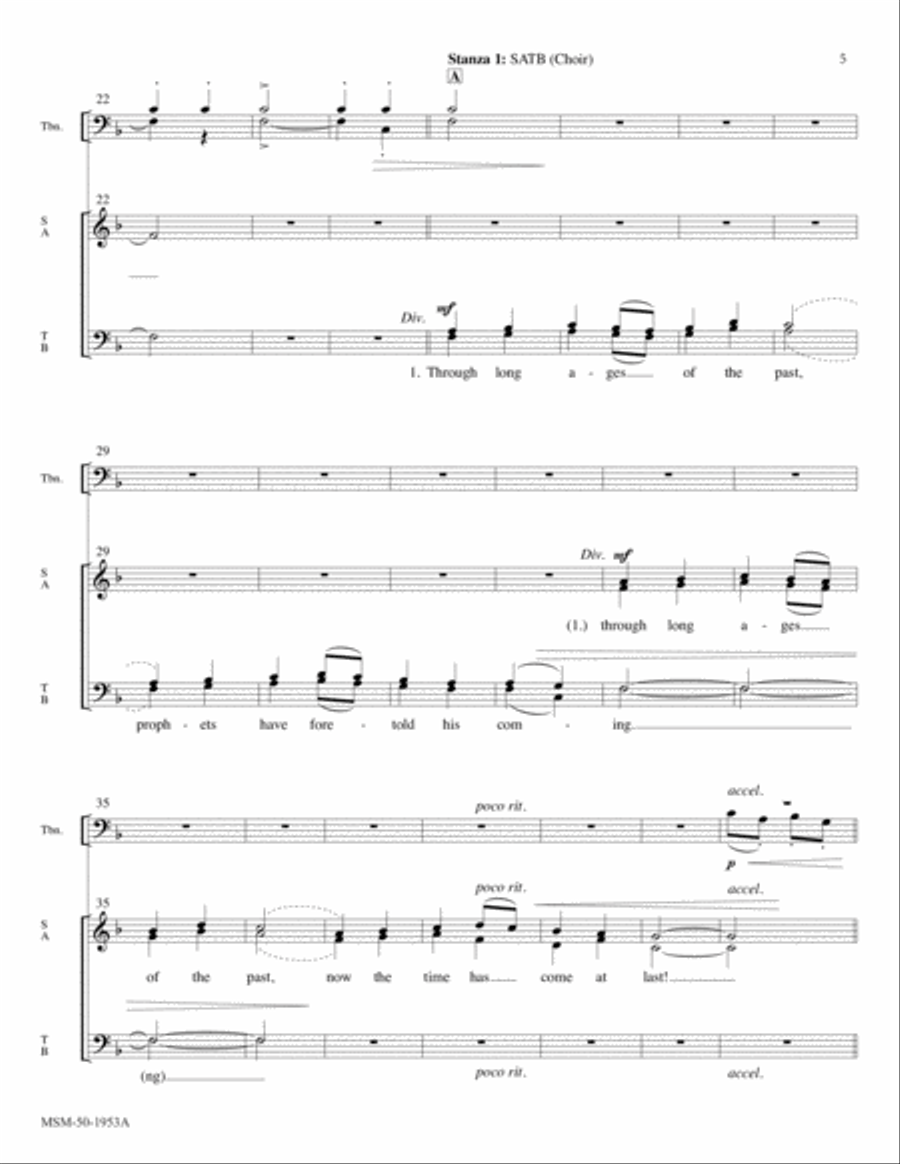 He Is Born (Downloadable Brass & Percussion Score) 4-Part scores gallery preview page 3