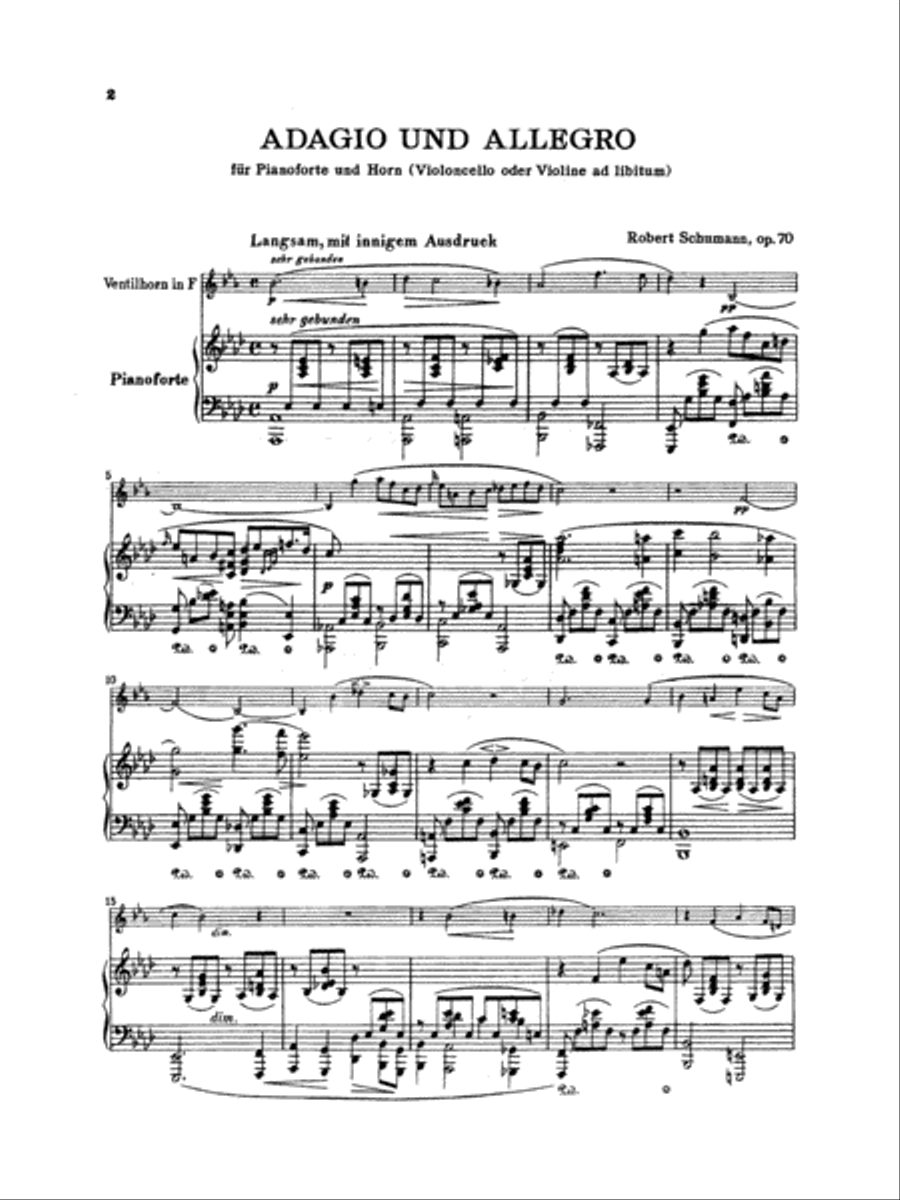 Adagio and Allegro, Op. 70 Small Ensemble scores gallery preview page 3