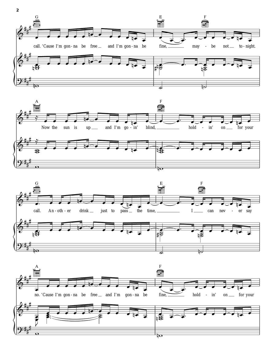 Delilah Piano, Vocal, Guitar scores gallery preview page 2