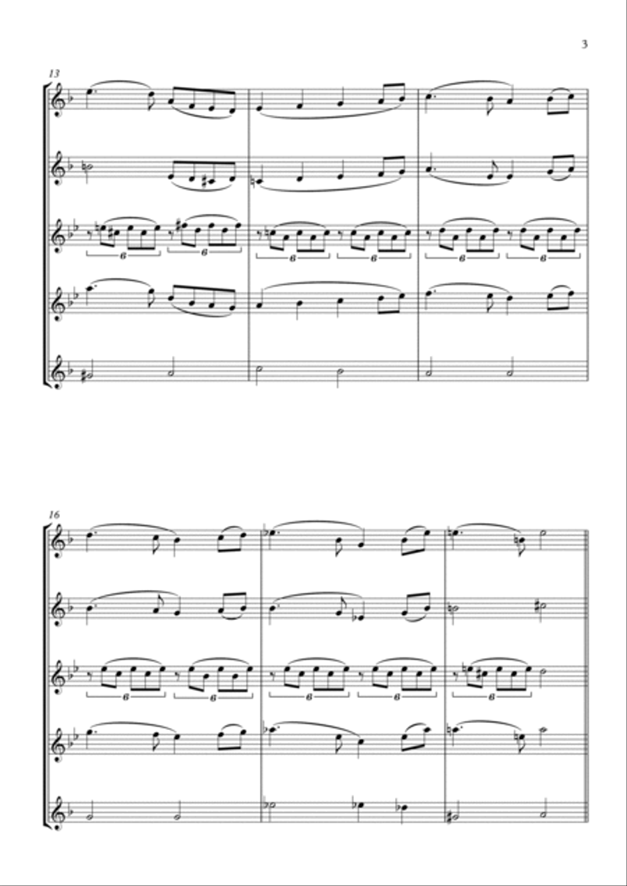 Swan Lake Saxophone Quintet scores gallery preview page 3