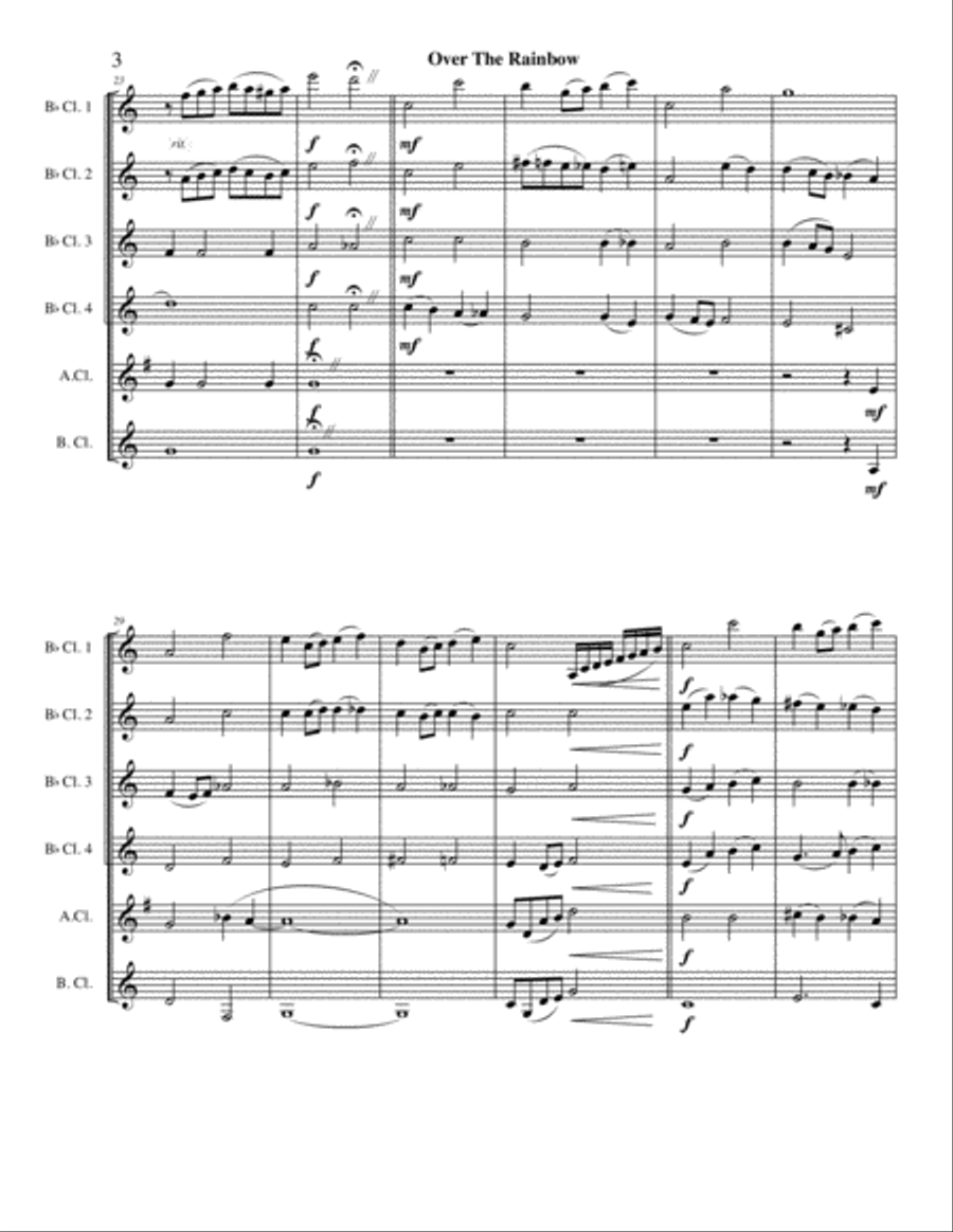 Over The Rainbow (from The Wizard Of Oz) Woodwind Ensemble scores gallery preview page 3