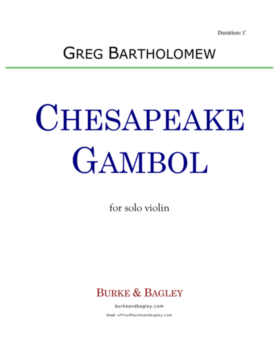 Chesapeake Gambol for solo violin Violin Solo scores gallery preview page 1