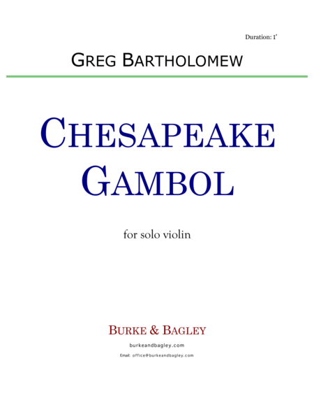Chesapeake Gambol for solo violin image number null