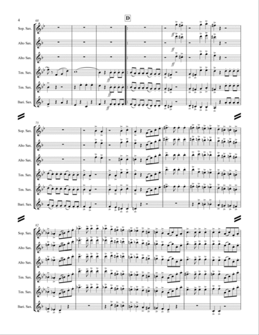 March - The Stars and Stripes Forever (for Saxophone Quintet SATTB or AATTB) March - The Stars and Stripes Forever (for Saxophone Quintet SATTB or AATTB) Saxophone Quintet scores gallery preview page 5
