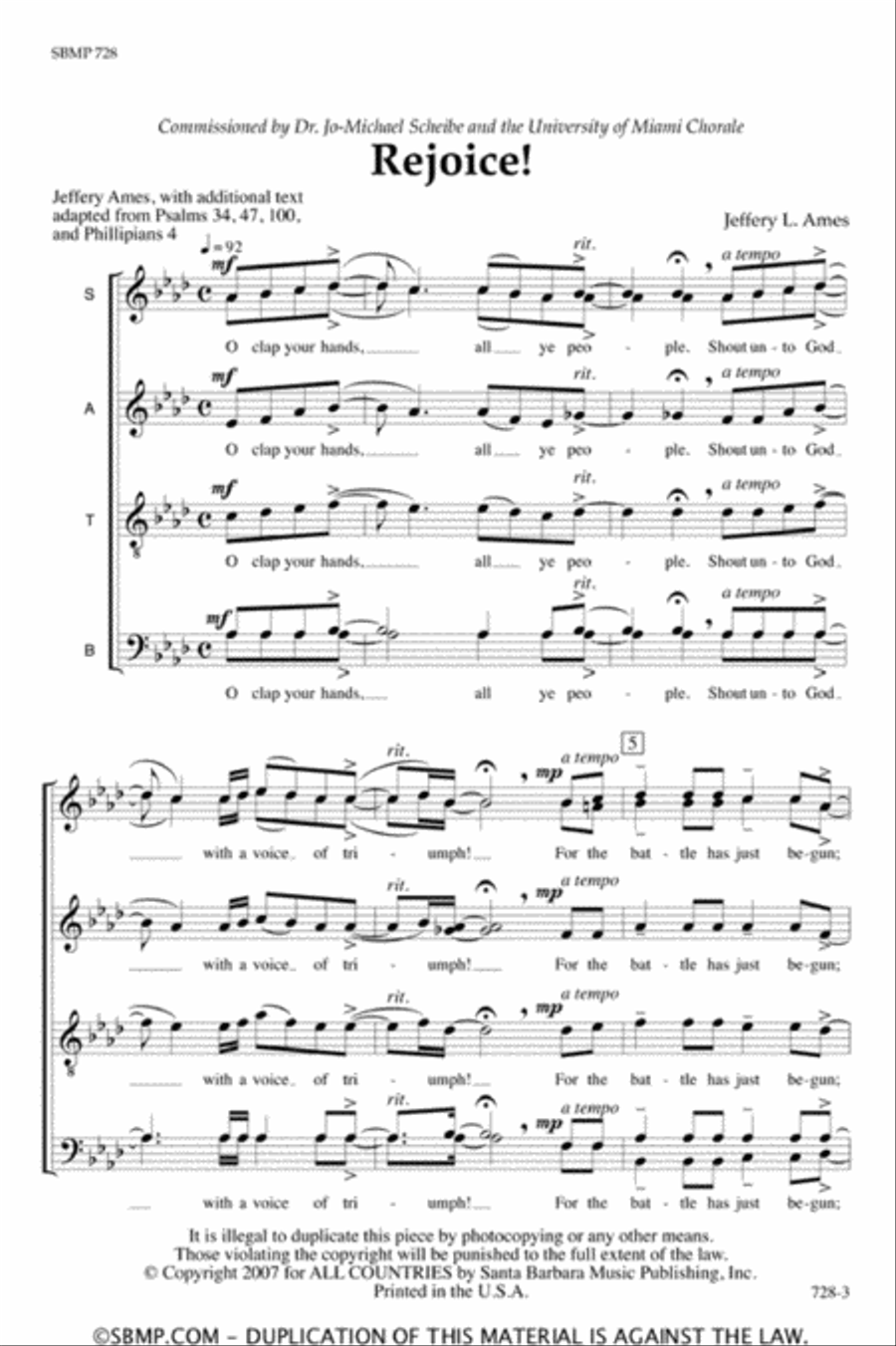 Rejoice! - SATB Octavo image number null