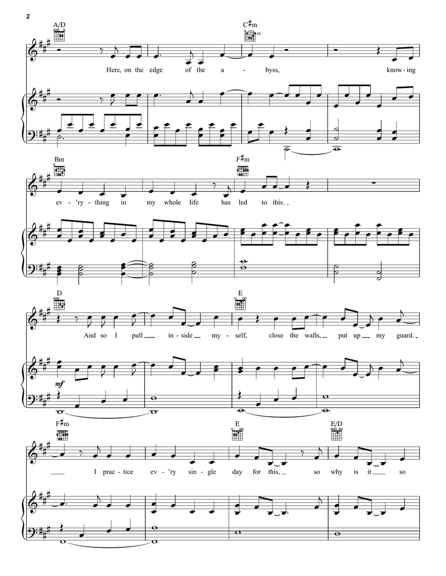 Dangerous To Dream (from Frozen: the Broadway Musical) Piano, Vocal, Guitar scores gallery preview page 2