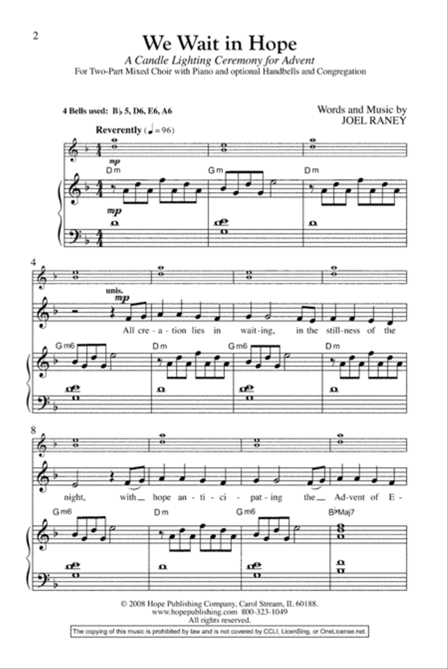 We Wait in Hope (A Candle Lighting Ceremony for Advent) 2-Part scores gallery preview page 2