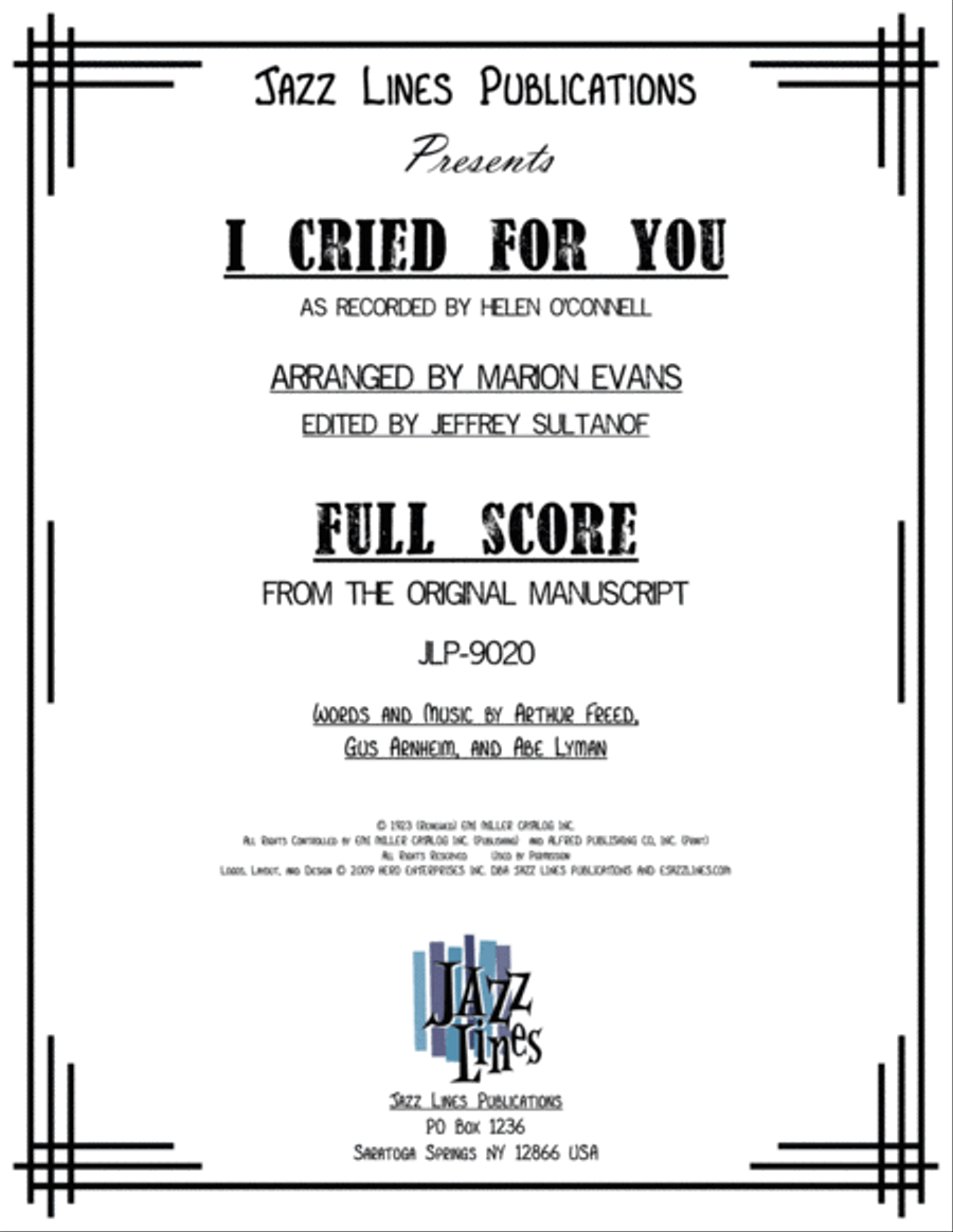 I Cried For You Big Band scores gallery preview page 1
