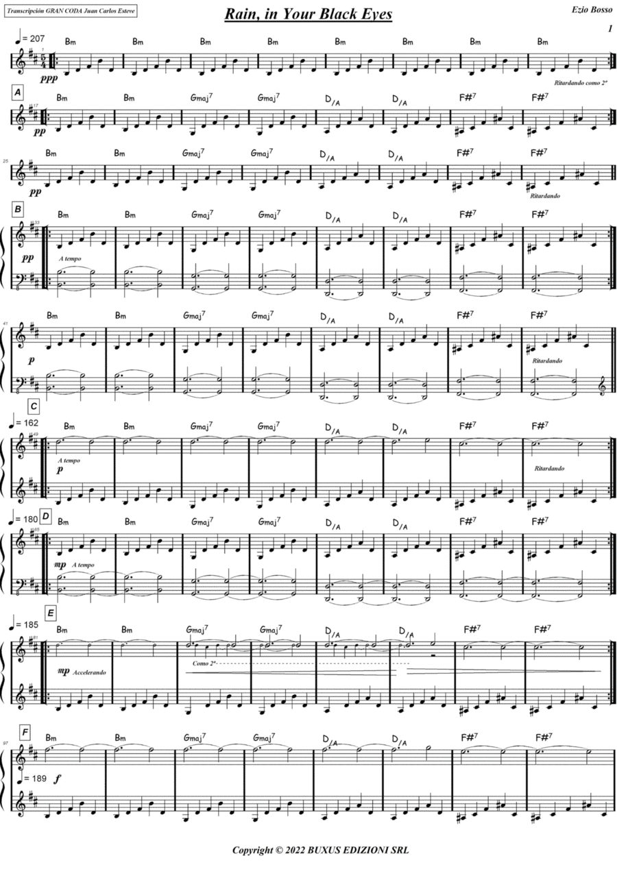 Rain, In Your Black Eyes Piano Method scores gallery preview page 1