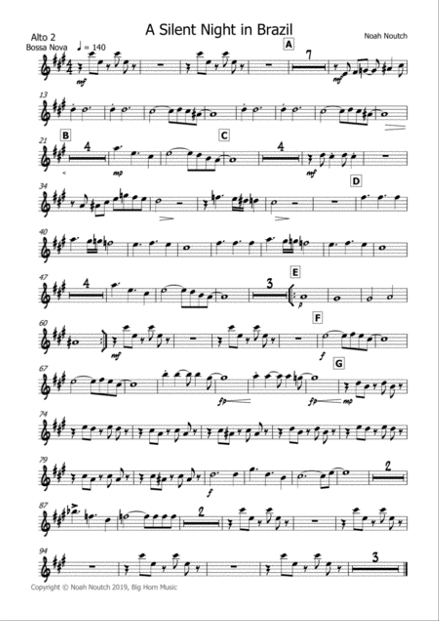 A Silent Night In Brazil Jazz Ensemble scores gallery preview page 5
