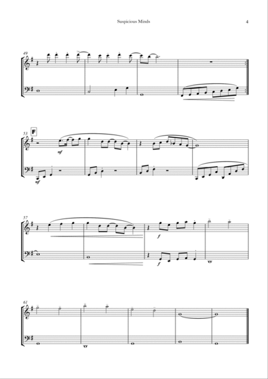 Suspicious Minds Suspicious Minds String Duet scores gallery preview page 4