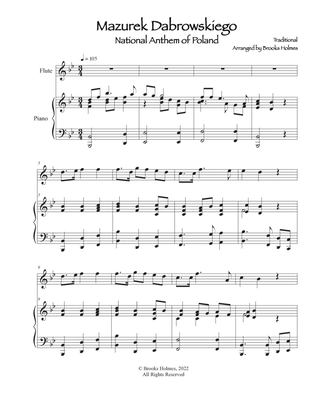 Book cover for National Anthem of Poland - Mazurek Dabrowskiego (Flute & Piano)