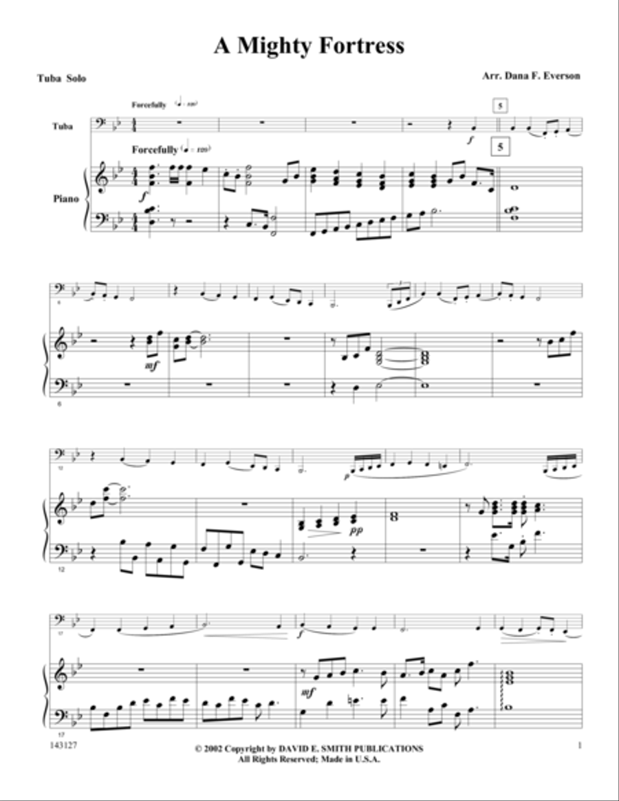 A Mighty Fortress Tuba scores gallery preview page 1