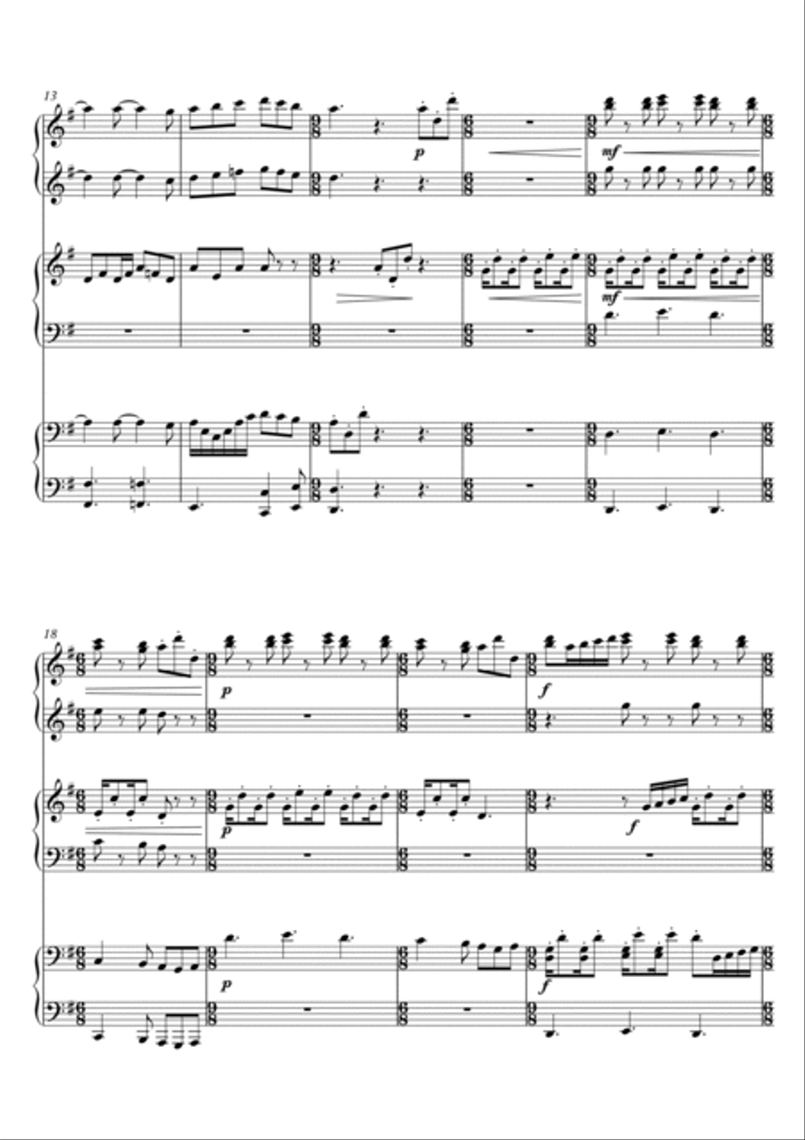 Sussex Carol "On Christmas Night" - Christmas Carol Variations for Piano Trio (on a traditional melo image number null