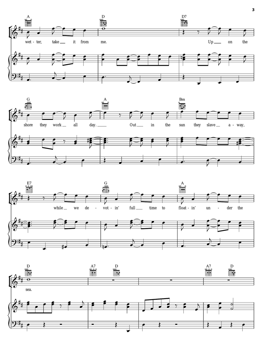 Under The Sea (from The Little Mermaid: A Broadway Musical) Piano, Vocal, Guitar scores gallery preview page 3