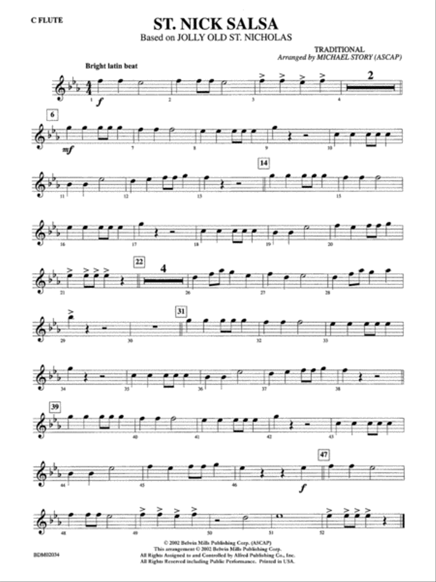St. Nick Salsa: Flute Concert Band scores gallery preview page 1