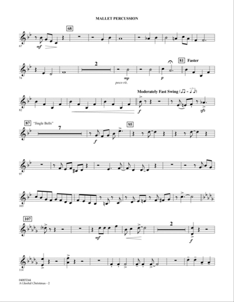 A Gleeful Christmas - Mallet Percussion Concert Band scores gallery preview page 2