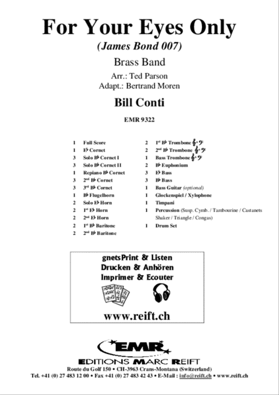 For Your Eyes Only For Your Eyes Only Brass Band scores gallery preview page 2