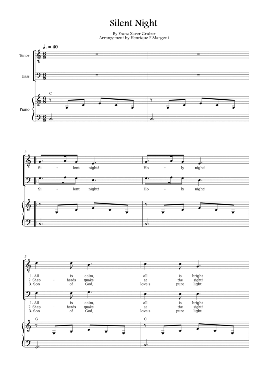 Silent Night (Stille Nacht) TB scores gallery preview page 1