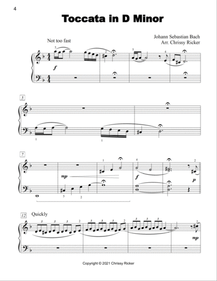 More Spooky Classical Favorites - 10 Arrangements in Minor Keys for Late Elementary Pianists Easy Piano scores gallery preview page 4