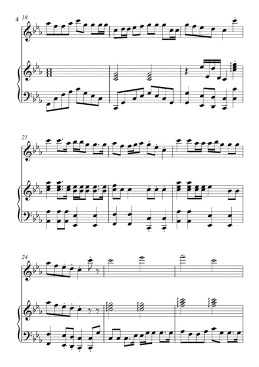 Soon May the Wellerman Come Sea Shanty - Piano and Violin duet String Duet scores gallery preview page 4