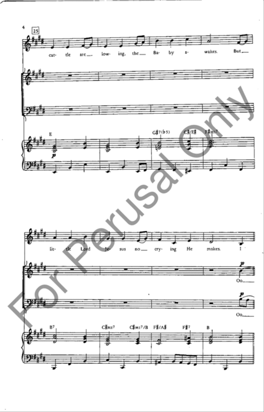 Away In A Manger 4-Part scores gallery preview page 4
