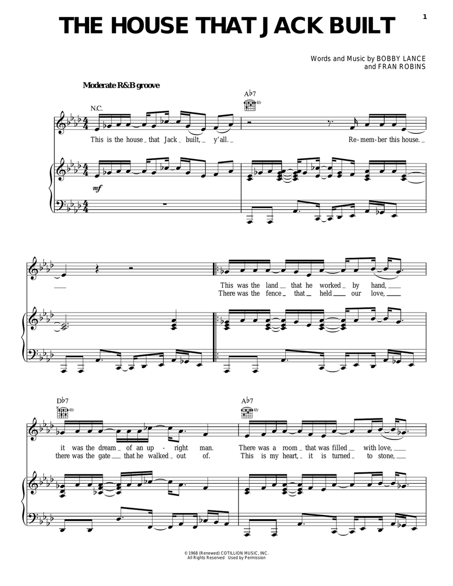 The House That Jack Built Piano, Vocal, Guitar scores gallery preview page 1