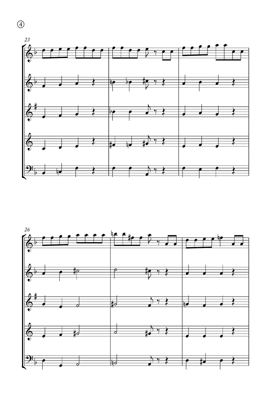 Hymne A L'amour Woodwind Quintet scores gallery preview page 4
