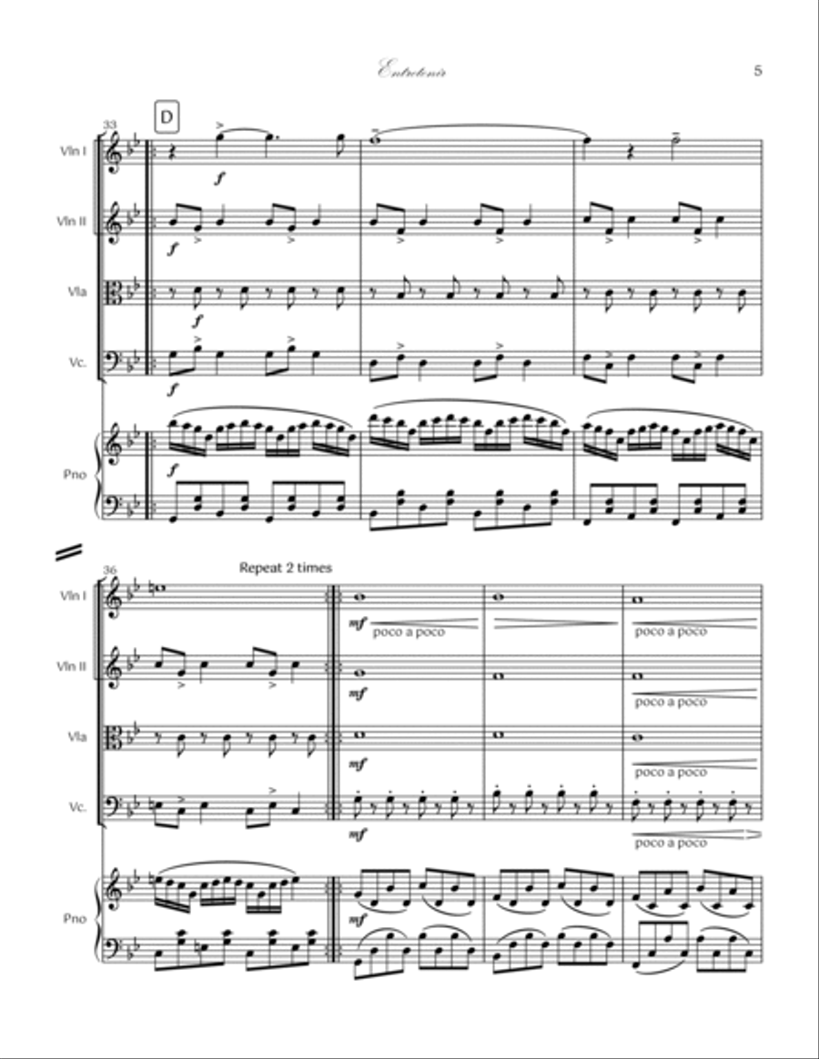 06. Entretenir Piano Quintet Piano Quintet scores gallery preview page 5