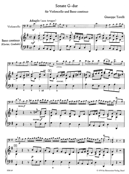 Sonate for Violoncello and Basso continuo G major