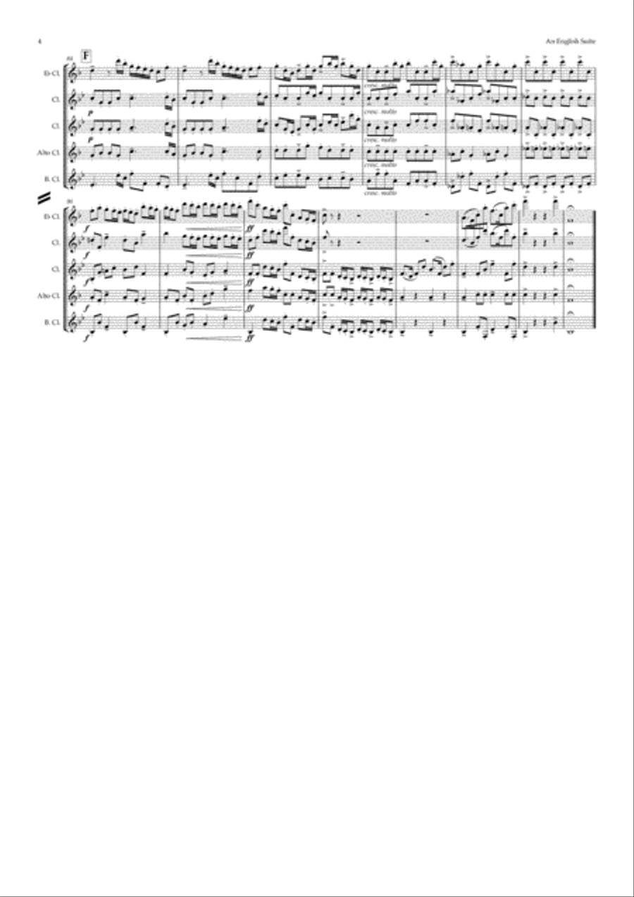 Parry: An English Suite (Complete) - clarinet quintet Clarinet Quintet scores gallery preview page 4