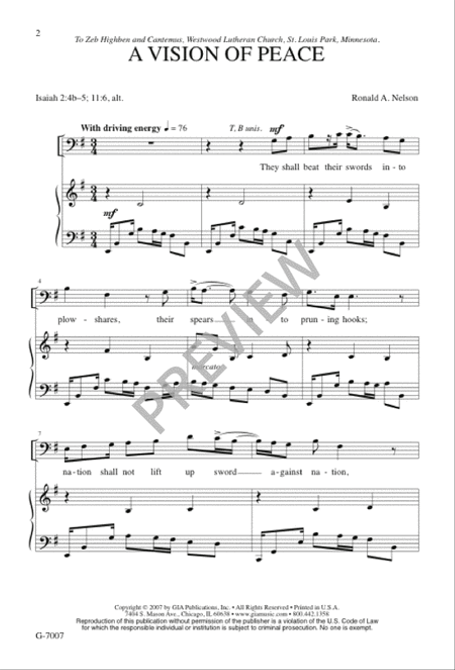 A Vision of Peace 3-Part scores gallery preview page 2
