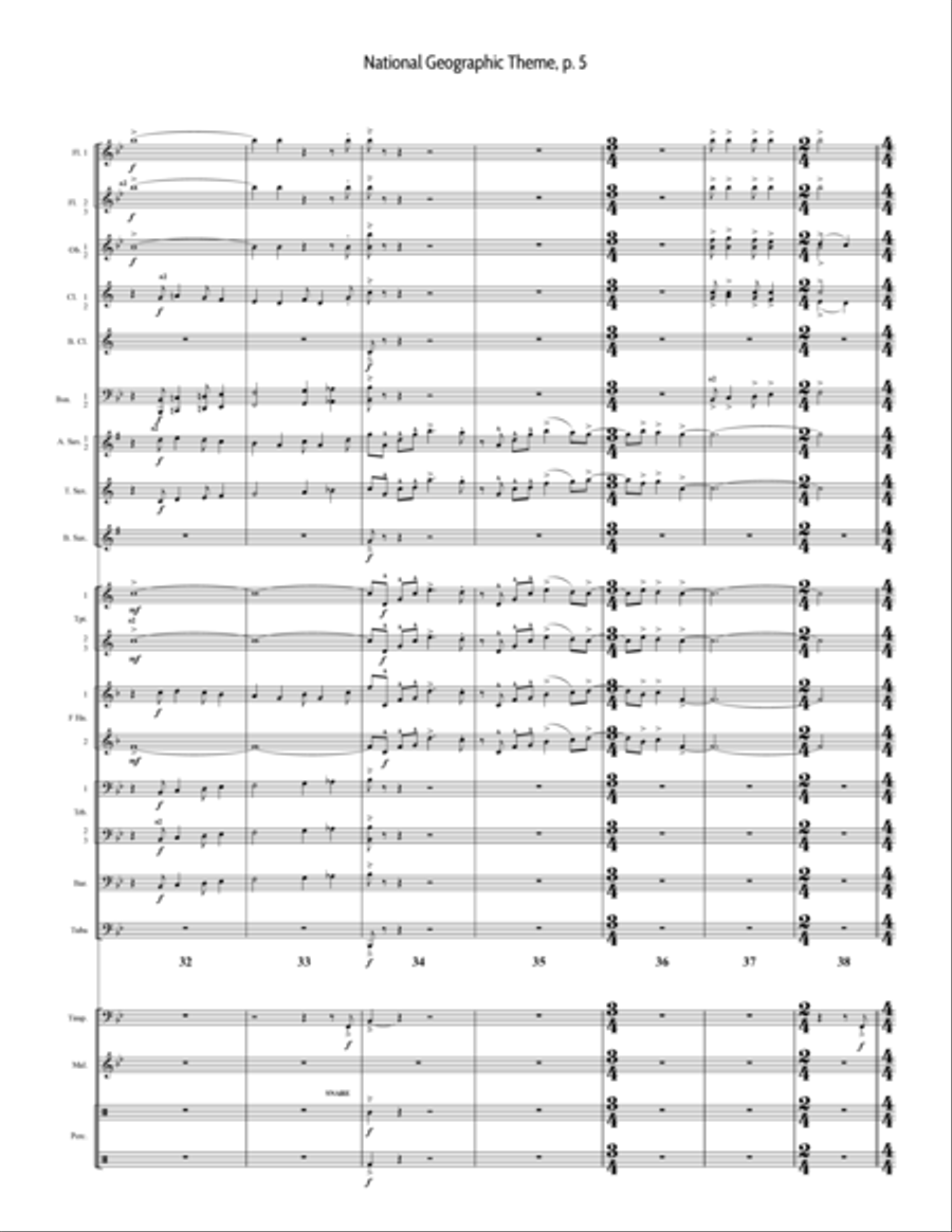 National Geographic Theme Concert Band scores gallery preview page 5