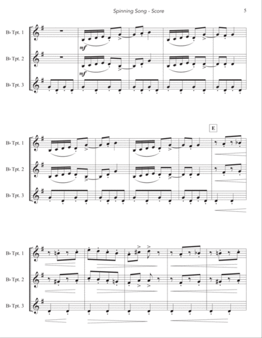 Spinning Song Brass Ensemble scores gallery preview page 6