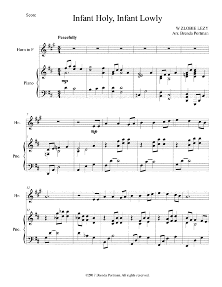 Infant Holy, Infant Lowly (horn/piano), arr. Brenda Portman image number null