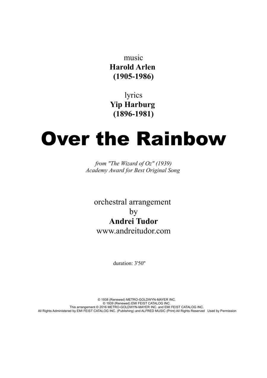Over The Rainbow Over The Rainbow Voice scores gallery preview page 1