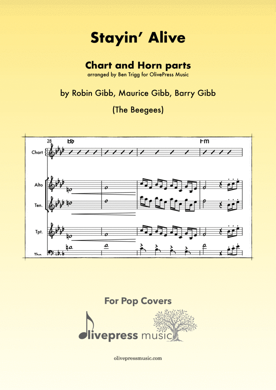 Stayin' Alive Tenor Saxophone scores gallery preview page 1