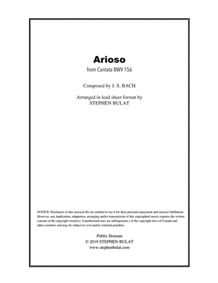 Book cover for Arioso (Bach) - Lead sheet in original key of F