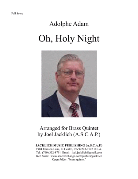 O Holy Night arranged for Brass Quintet image number null