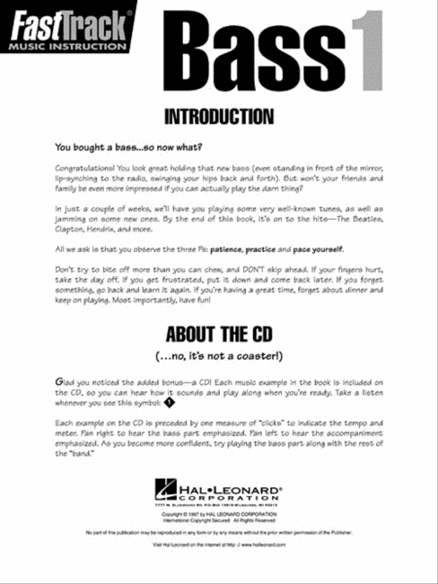 FastTrack Bass Method – Book 1 Bass Guitar Tablature scores gallery preview page 2