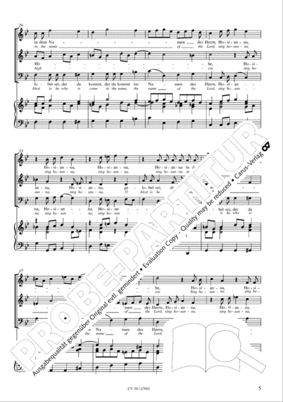 O hosanna, thou Son of David (Hosianna dem Sohne Davids) SA scores gallery preview page 6