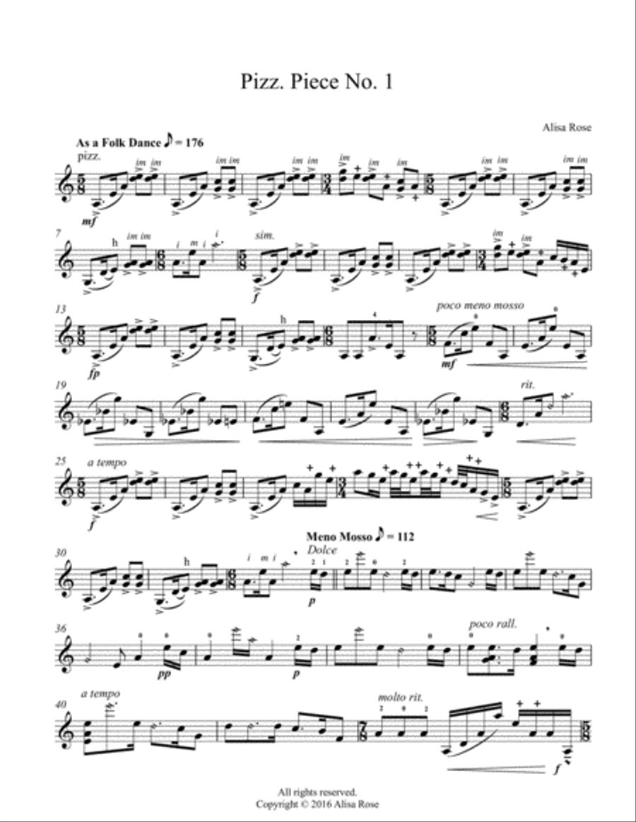 Fiddle Caprices and Pizzicato Pieces: six virtuosic studies for solo violin Violin Solo scores gallery preview page 5