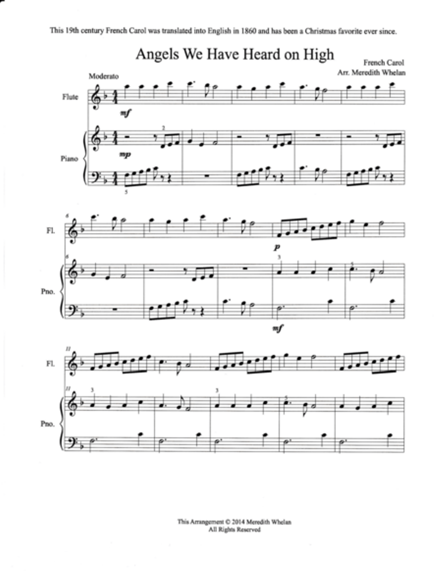 Christmas Duets for Flute & Piano Vol. 2: 11 Traditional Carols Woodwind Duet scores gallery preview page 1