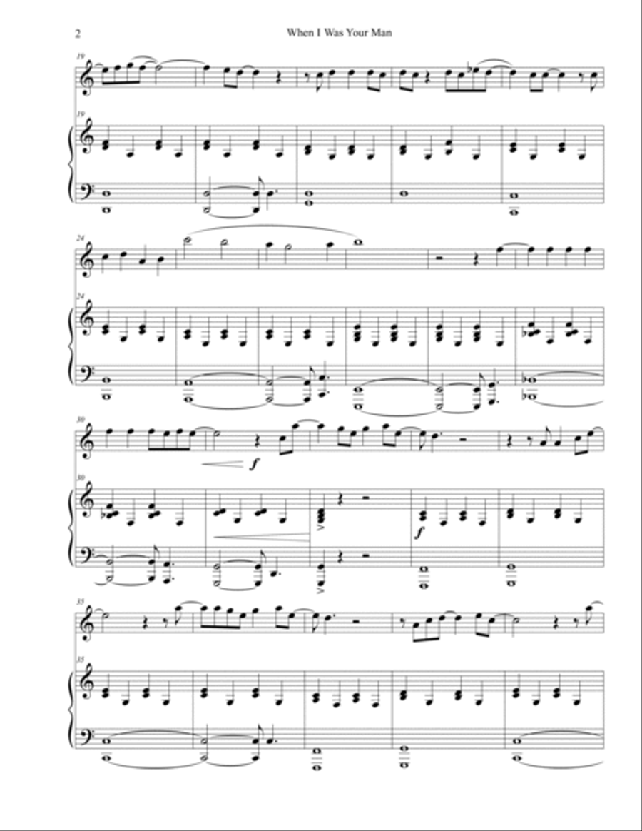 When I Was Your Man 1 Piano, 4-Hands scores gallery preview page 2