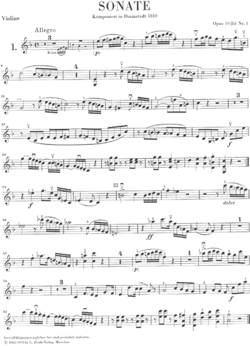 6 Sonatas for Piano and Violin Op. 10 (b)