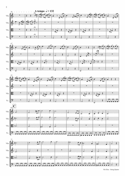 For Elise - Ludwig van Beethoven - String Quartet image number null