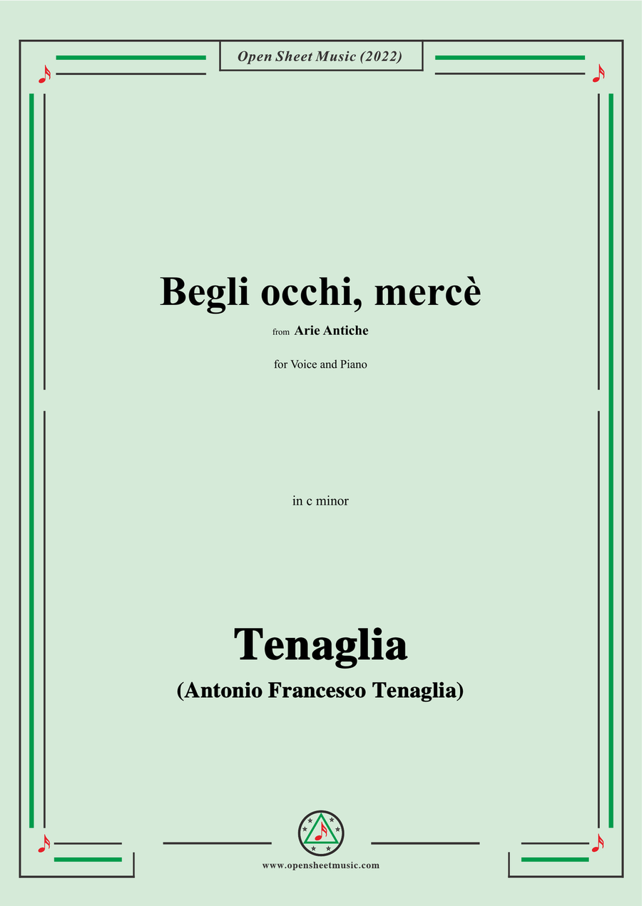 Tenaglia-Begli occhi,mercè,from Arie Antiche(Anthology of Italian Song),in c minor