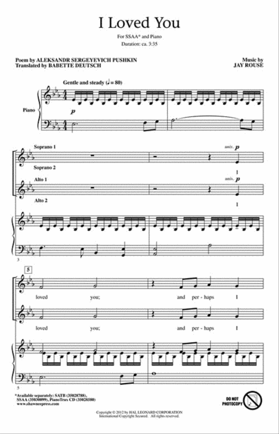 I Loved You SSAA scores gallery preview page 2